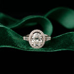 2.90CTW Oval Cut Halo Lab Grown Diamond Engagement Ring For Women White