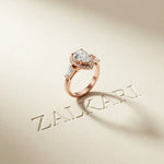 2.90CTW Pear Cut Halo Lab Grown Diamond Engagement Ring For Women Rose Gold