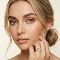 2.90CTW Pear Cut Halo Lab Grown Diamond Engagement Ring For Women Rose Gold