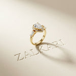 2.90CTW Pear Cut Halo Lab Grown Diamond Engagement Ring For Women Gold