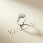 2.90CTW Pear Cut Halo Lab Grown Diamond Engagement Ring For Women White