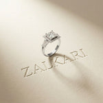 2.90CTW Princess Cut Halo Lab Grown Diamond Engagement Ring For Women White