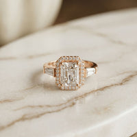 2.80CTW Radiant Cut Halo Lab Grown Diamond Engagement Ring For Women Rose Gold