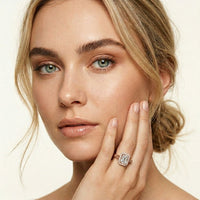 2.80CTW Radiant Cut Halo Lab Grown Diamond Engagement Ring For Women Rose Gold
