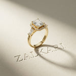 2.80CTW Radiant Cut Halo Lab Grown Diamond Engagement Ring For Women Gold
