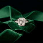 2.80CTW Radiant Cut Halo Lab Grown Diamond Engagement Ring For Women White