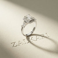 2.80CTW Radiant Cut Halo Lab Grown Diamond Engagement Ring For Women White