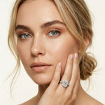 2.80CTW Radiant Cut Halo Lab Grown Diamond Engagement Ring For Women White