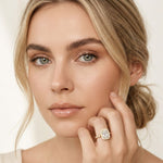 2.25CTW Radiant Cut Halo Lab Grown Diamond Accent Ring For Women Gold