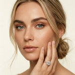 2.25CTW Asscher Cut Halo Lab Grown Diamond Accent Ring For Women Rose Gold
