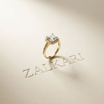 2.25CTW Asscher Cut Halo Lab Grown Diamond Accent Ring For Women Gold