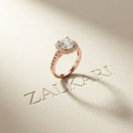2.25CTW Cushion Halo Pavé Lab Grown Diamond Engagement Ring For Women Rose Gold