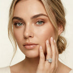 2.25CTW Cushion Halo Pavé Lab Grown Diamond Engagement Ring For Women White