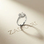 2.25CTW Cushion Halo Pavé Lab Grown Diamond Engagement Ring For Women White