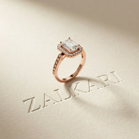 2.25CTW Emerald Cut Accent Lab Grown Diamond Engagement Ring For Women Rose Gold