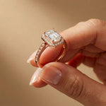 2.25CTW Emerald Cut Accent Lab Grown Diamond Engagement Ring For Women Rose Gold