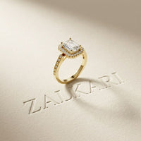 2.25CTW Emerald Cut Accent Lab Grown Diamond Engagement Ring For Women Gold