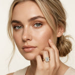 2.25CTW Emerald Cut Accent Lab Grown Diamond Engagement Ring For Women Gold