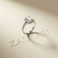 2.25CTW Emerald Cut Accent Lab Grown Diamond Engagement Ring For Women White 