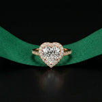 2.30CTW Heart Cut Halo Accent Lab Grown Diamond Engagement Ring For Women Rose Gold