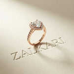 2.30CTW Heart Cut Halo Accent Lab Grown Diamond Engagement Ring For Women Rose Gold