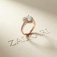 2.30CTW Heart Cut Halo Accent Lab Grown Diamond Engagement Ring For Women Rose Gold