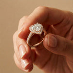 2.30CTW Heart Cut Halo Accent Lab Grown Diamond Engagement Ring For Women Rose Gold