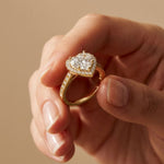 2.30CTW Heart Cut Halo Accent Lab Grown Diamond Engagement Ring For Women Gold