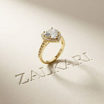 2.30CTW Heart Cut Halo Accent Lab Grown Diamond Engagement Ring For Women Gold