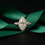 2.25CTW Marquise Cut Pavé Accent Lab Grown Diamond Engagement Ring For Women Rose Gold