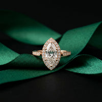2.25CTW Marquise Cut Pavé Accent Lab Grown Diamond Engagement Ring For Women Rose Gold