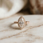 2.25CTW Marquise Cut Pavé Accent Lab Grown Diamond Engagement Ring For Women Rose Gold