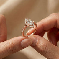 2.25CTW Marquise Cut Pavé Accent Lab Grown Diamond Engagement Ring For Women Rose Gold