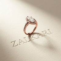 2.25CTW Marquise Cut Pavé Accent Lab Grown Diamond Engagement Ring For Women Rose Gold