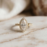 2.25CTW Marquise Cut Pavé Accent Lab Grown Diamond Engagement Ring For Women Gold