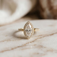 2.25CTW Marquise Cut Pavé Accent Lab Grown Diamond Engagement Ring For Women Gold