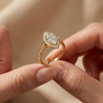 2.25CTW Marquise Cut Pavé Accent Lab Grown Diamond Engagement Ring For Women Gold