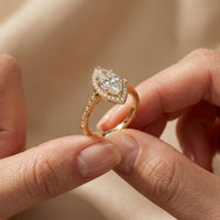 2.25CTW Marquise Cut Pavé Accent Lab Grown Diamond Engagement Ring For Women Gold