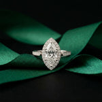 2.25CTW Marquise Cut Pavé Accent Lab Grown Diamond Engagement Ring For Women White 