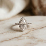 2.25CTW Marquise Cut Pavé Accent Lab Grown Diamond Engagement Ring For Women White 