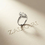 2.25CTW Marquise Cut Pavé Accent Lab Grown Diamond Engagement Ring For Women White 