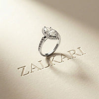 2.25CTW Marquise Cut Pavé Accent Lab Grown Diamond Engagement Ring For Women White 