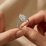 2.25CTW Marquise Cut Pavé Accent Lab Grown Diamond Engagement Ring For Women White 