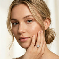 2.25CTW Oval Cut Halo Pavé Lab Grown Diamond Engagement Ring For Women Rose Gold