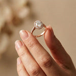 2.25CTW Oval Cut Halo Pavé Lab Grown Diamond Engagement Ring For Women Rose Gold