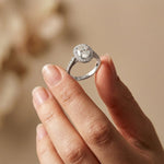 2.25CTW Oval Cut Halo Pavé Lab Grown Diamond Engagement Ring For Women White