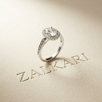 2.25CTW Oval Cut Halo Pavé Lab Grown Diamond Engagement Ring For Women White