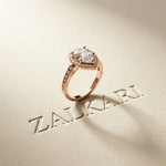 2.30CTW Pear Cut Halo Pavé Lab Grown Diamond Engagement Ring For Women Rose Gold