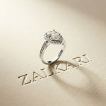 2.30CTW Pear Cut Halo Pavé Lab Grown Diamond Engagement Ring For Women White