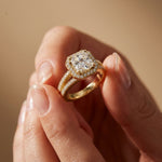 2.40CTW Asscher Cut Halo Split Shank Lab Grown Diamond Engagement Ring For Women Gold